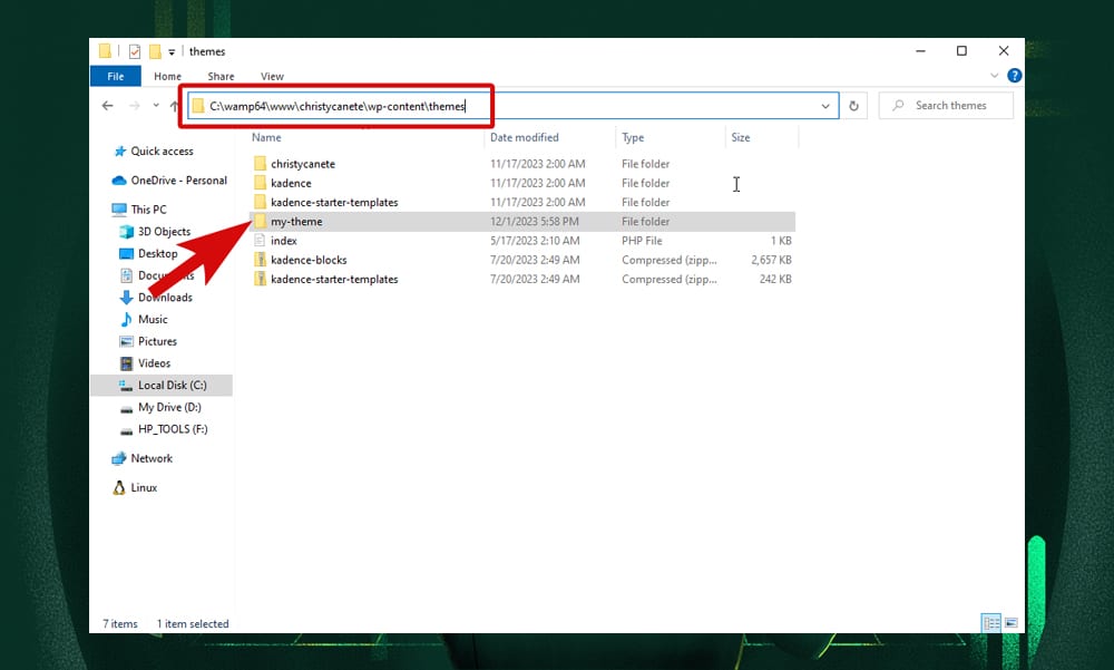WordPress theme folder