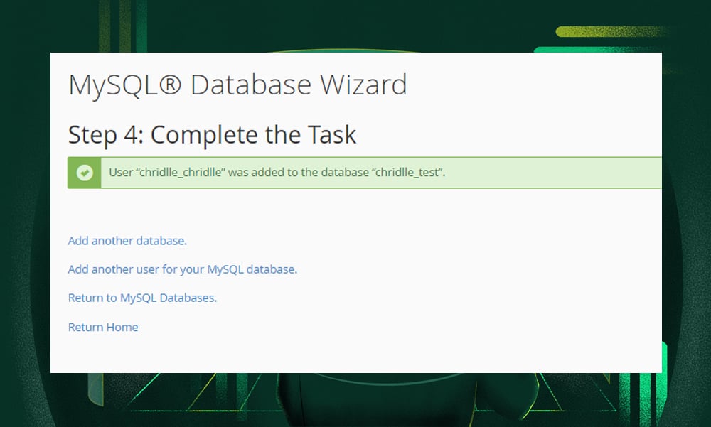 complete database setup