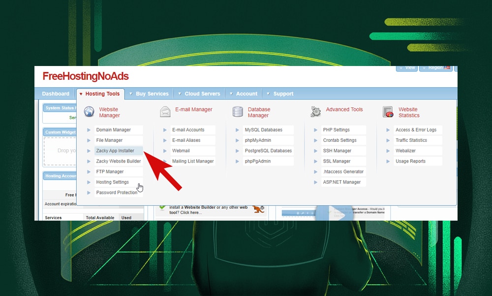 FreeHostingNoAds Zacky App Installer