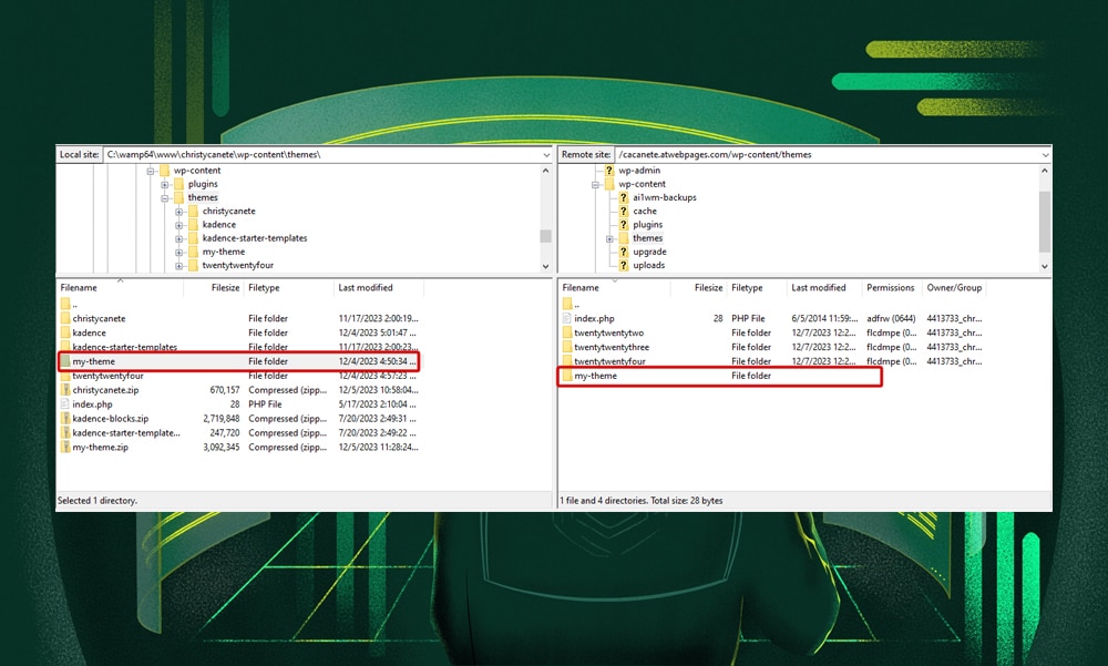 FileZilla file transfer