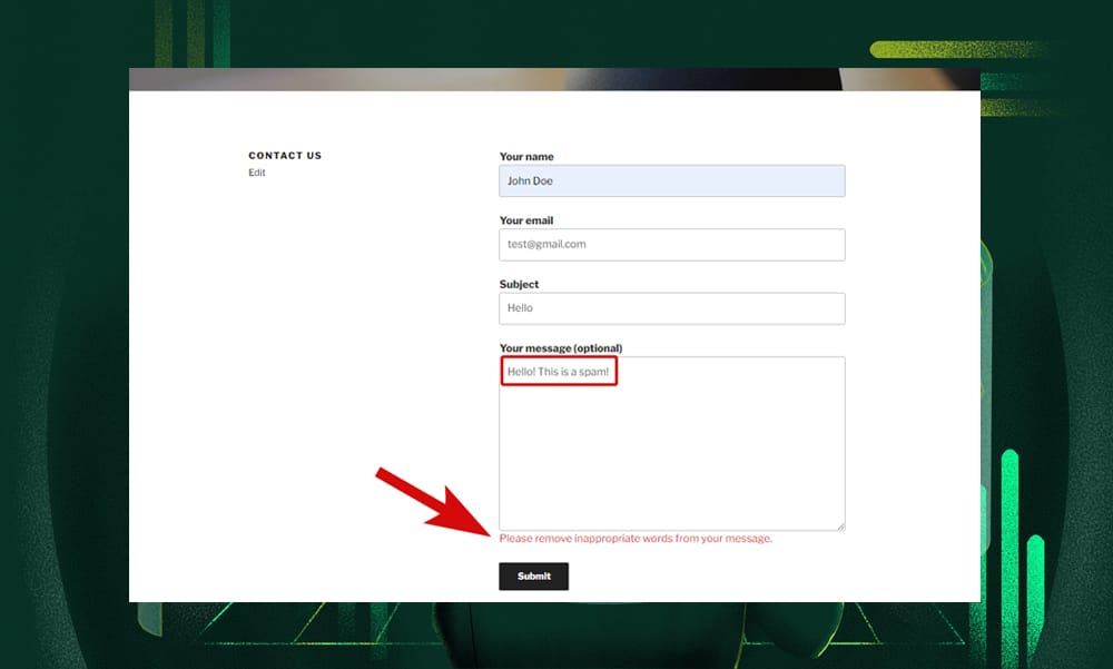 WordPress Contac Form 7 spam